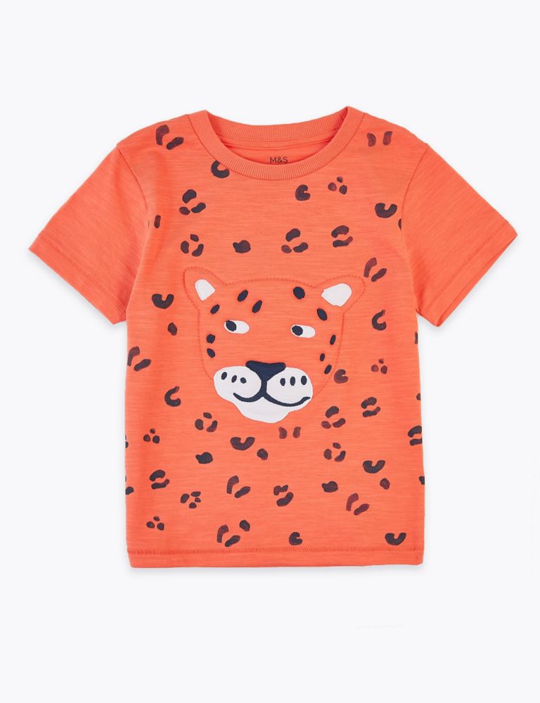 Pure Cotton Leopard T-Shirt (2-7 Years) 2 of 4