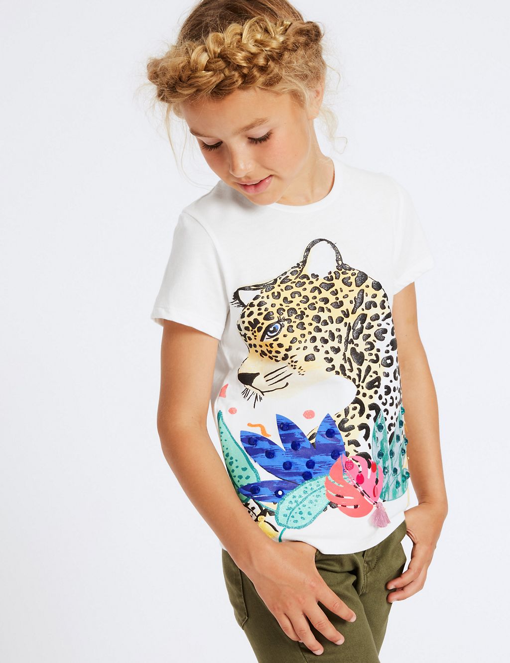 Pure Cotton Leopard T-Shirt (3-16 Years) 3 of 3