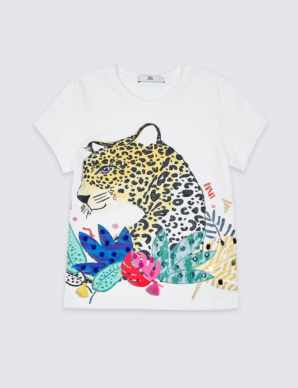 Pure Cotton Leopard T-Shirt (3-16 Years) 1 of 3