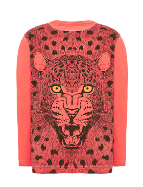 Pure Cotton Leopard Wave T-Shirt Image 2 of 5