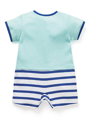 Pure Cotton Let's Sail Away Slogan Romper Image 2 of 3