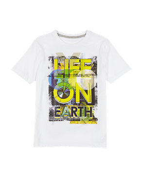 Pure Cotton Life on Earth Print T-Shirt (5-14 Years) Image 2 of 3