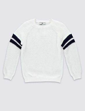 Pure Cotton Lightweight Jumper with StayNEW™ (5-14 Years) Image 2 of 3