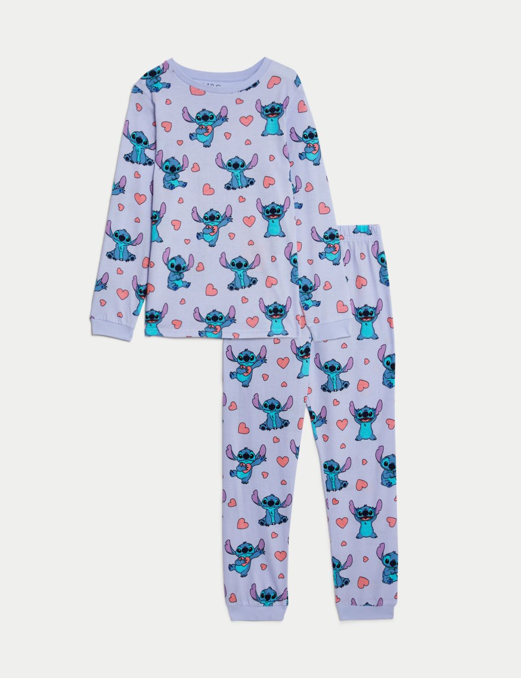 7-14 Years Lilo Stitch Kids Pajamas Set Long Sleeve T-shirt Pants