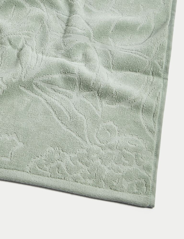 Pure Cotton Linear Floral Towel 5 of 5