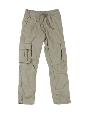 Pure Cotton Lined Cargo Trousers (1-7 Years) Image 2 of 3