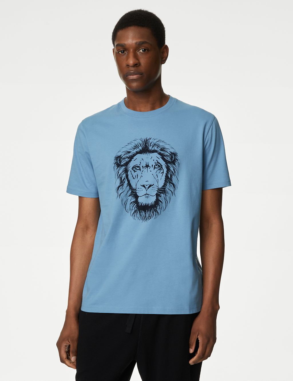 Pure Cotton Lion Graphic T-Shirt 3 of 5