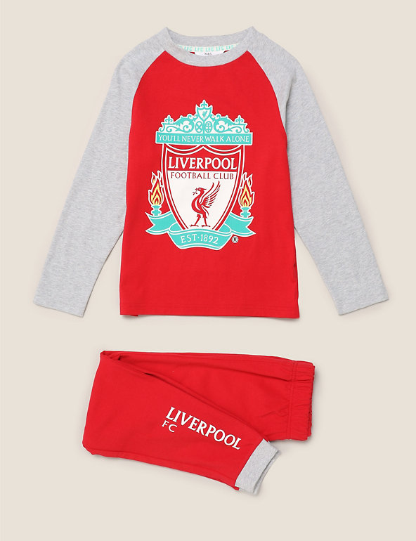 Boys Liverpool Football Club Short Pyjamas LFC Cotton Red 