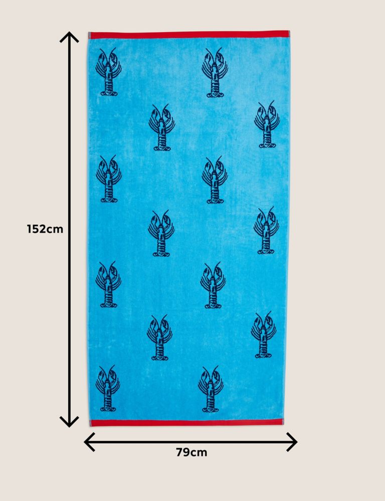 Pure Cotton Lobster Beach Towel 6 of 6