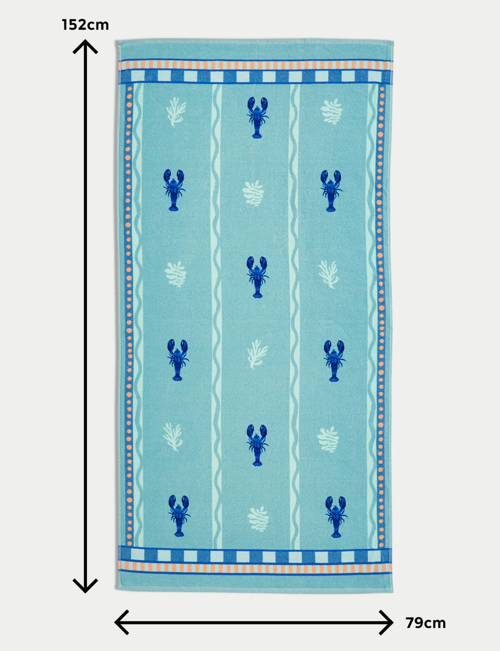Pure Cotton Lobster Beach Towel 4 of 4