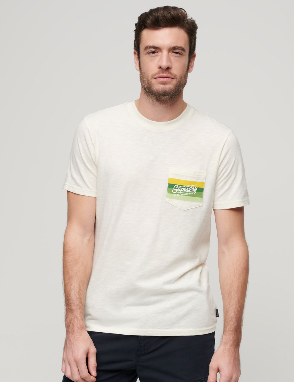 Pure Cotton Logo Pocket Crew Neck T-Shirt 3 of 6