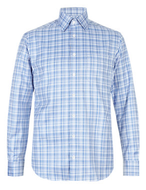 Pure Cotton Long Sleeve Checked Shirt Image 2 of 3