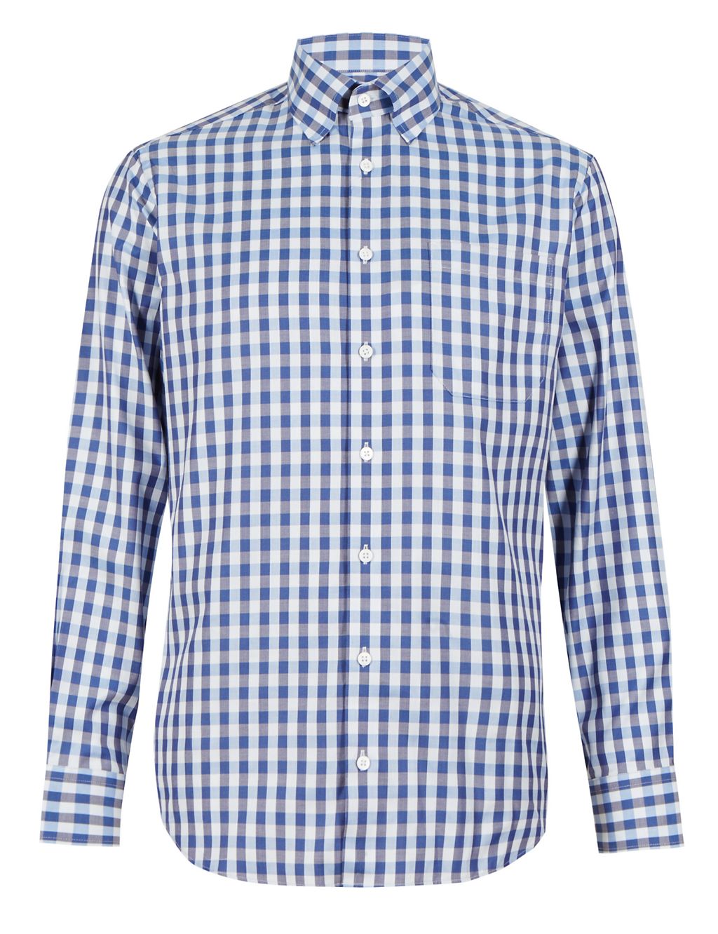 Pure Cotton Long Sleeve Gingham Checked Shirt 1 of 2