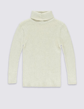 Pure Cotton Long Sleeve Jumper (5-14 Years) Image 2 of 3
