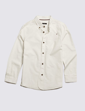 Pure Cotton Long Sleeve Oxford Shirt (5-14 Years) Image 2 of 3