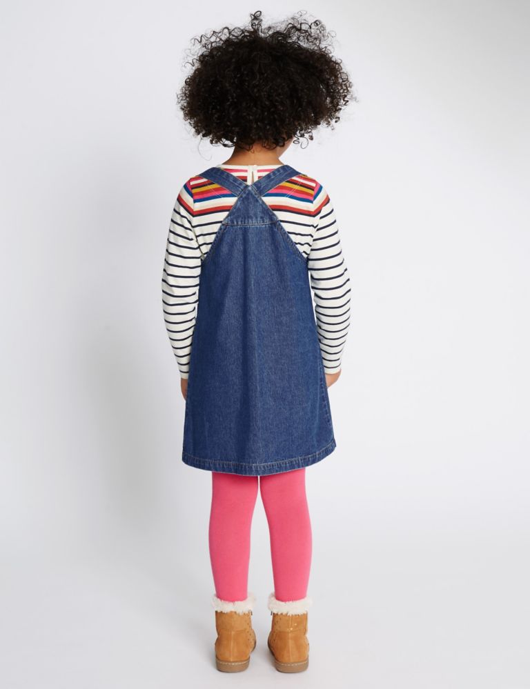 Pure Cotton Long Sleeve Pinny Dress (1-7 Years) 3 of 6