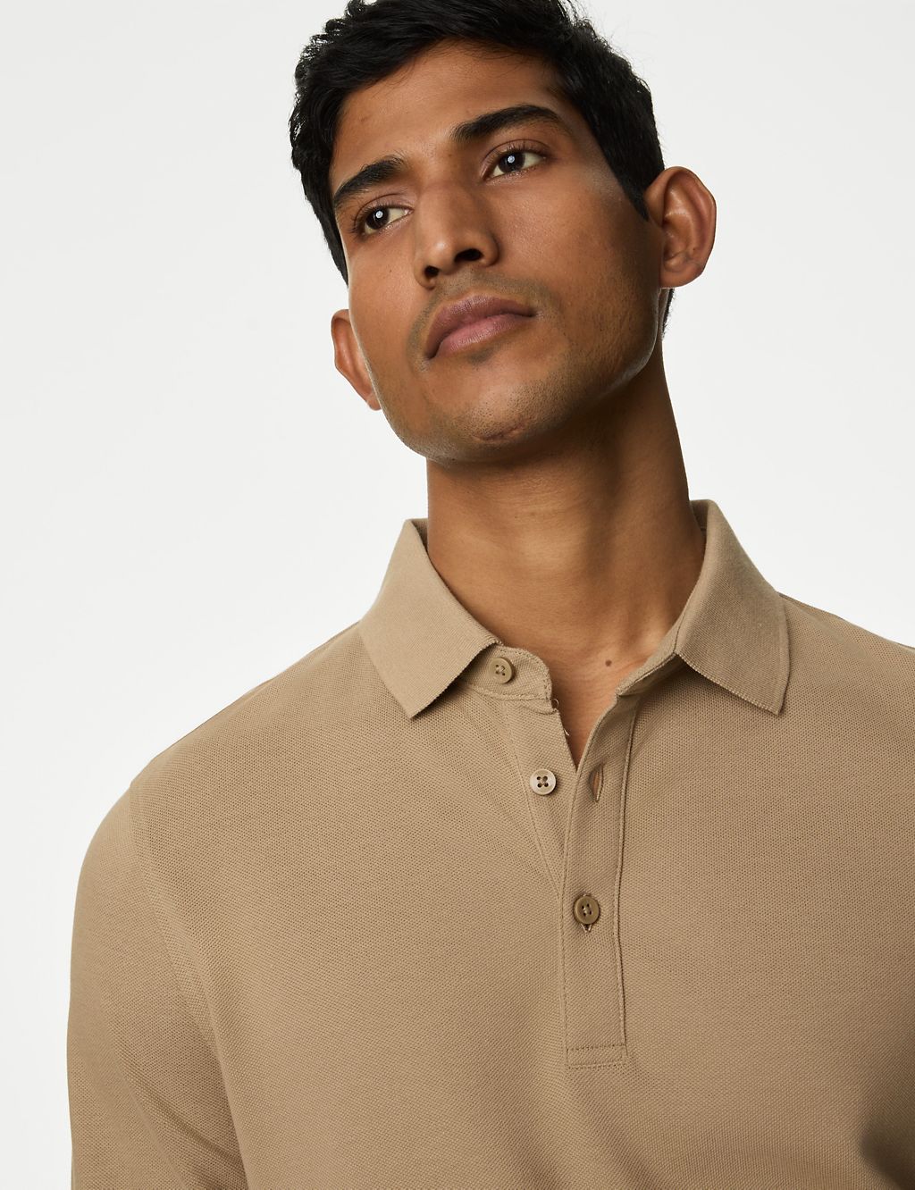 Pure Cotton Long Sleeve Polo Shirt 4 of 5
