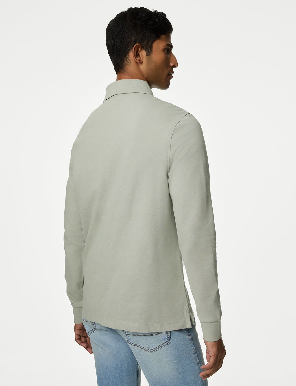 Pure Cotton Long Sleeve Polo Shirt 5 of 5