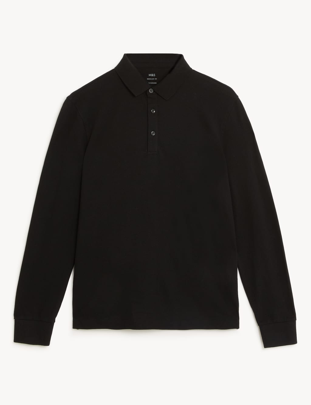 Pure Cotton Long Sleeve Polo Shirt | M&S Collection | M&S