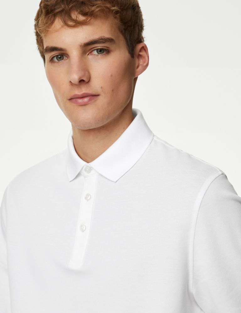 Pure Cotton Long Sleeve Polo Shirt 4 of 6