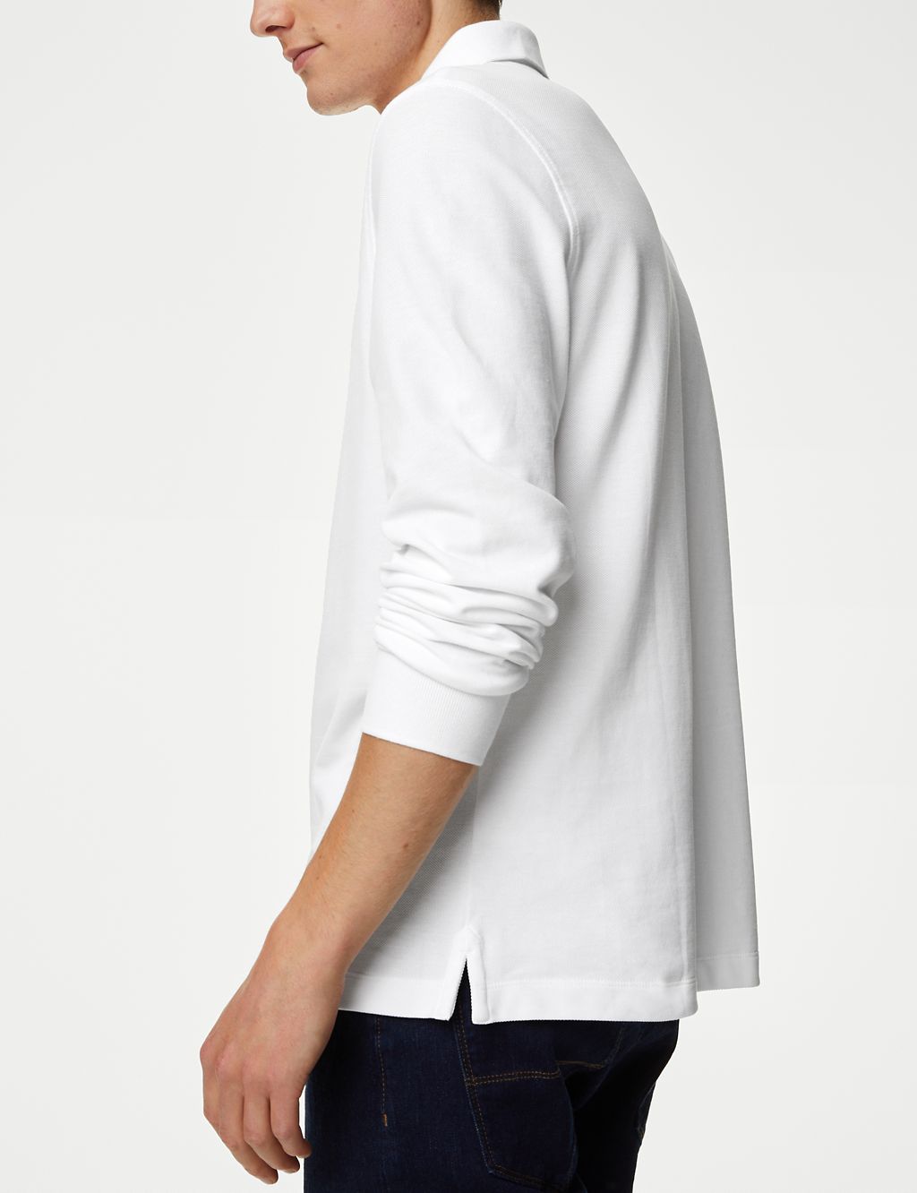 Pure Cotton Long Sleeve Polo Shirt 5 of 6