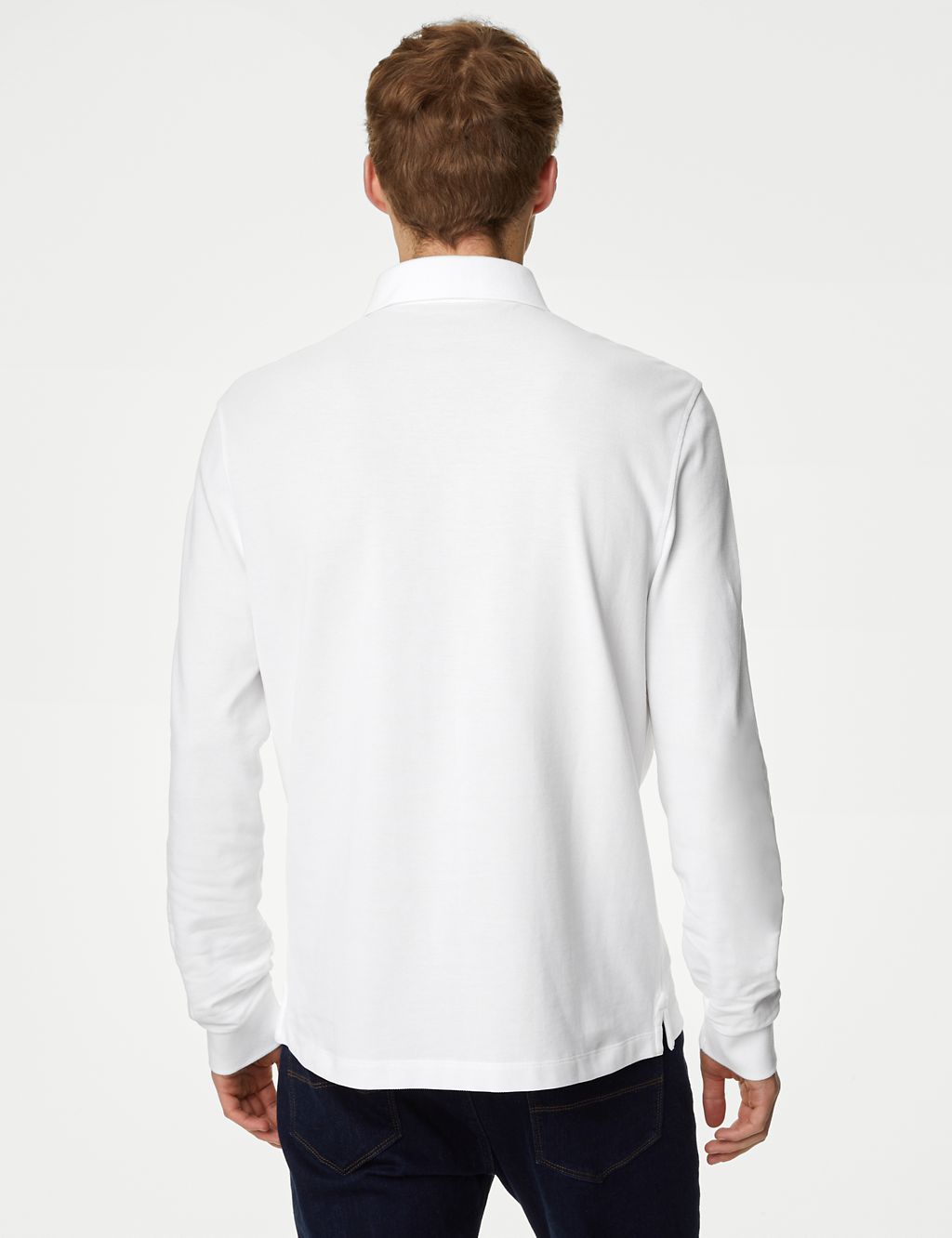 Pure Cotton Long Sleeve Polo Shirt 6 of 6