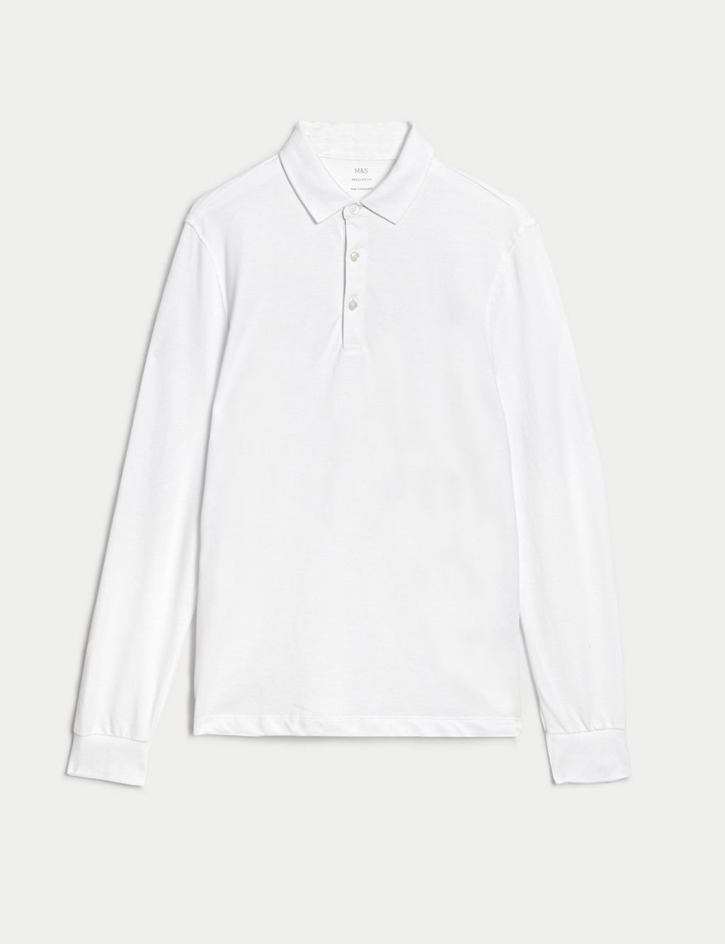 Pure Cotton Long Sleeve Polo Shirt 1 of 6