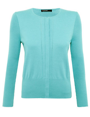 Pure Cotton Long Sleeve Ribbed Cardigan Image 2 of 6