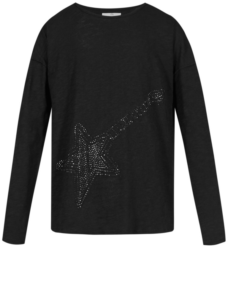 Pure Cotton Long Sleeve Sequin Top (5-14 Years) 4 of 5