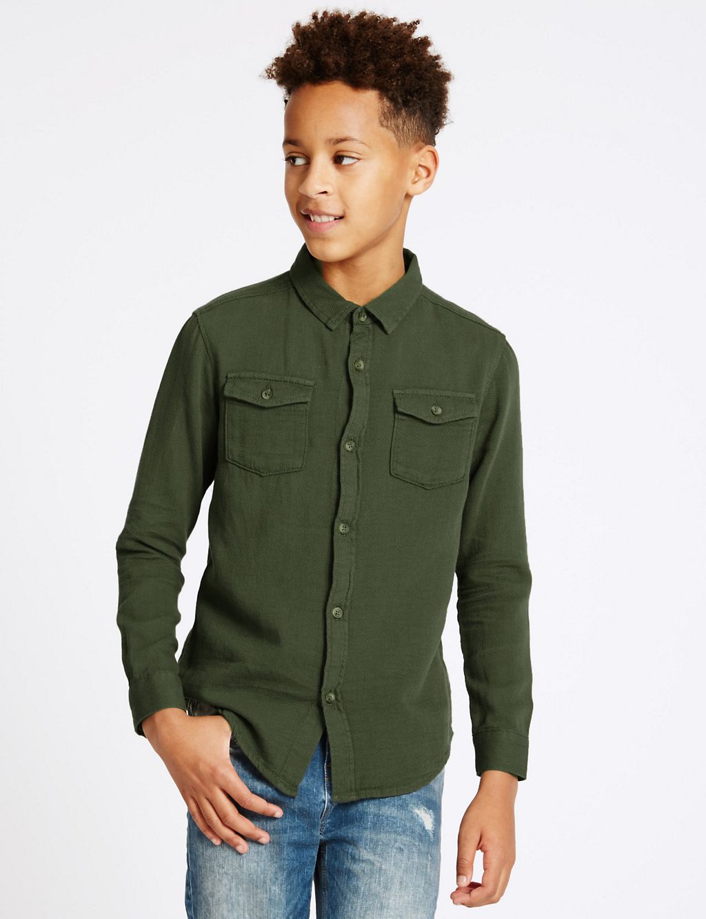 Pure Cotton Long Sleeve Shirt (3-14 Years) 3 of 5