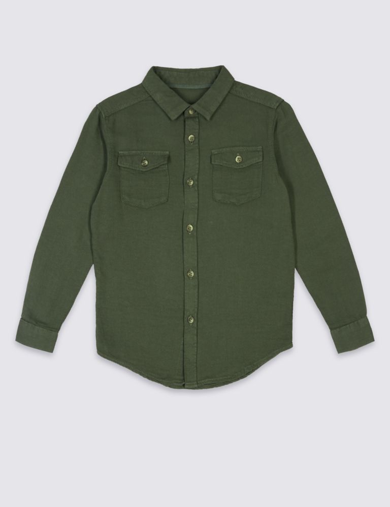 Pure Cotton Long Sleeve Shirt (3-14 Years) 2 of 5
