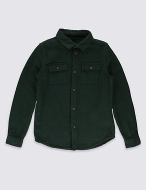 Pure Cotton Long Sleeve Shirt (5-14 Years) Image 2 of 3