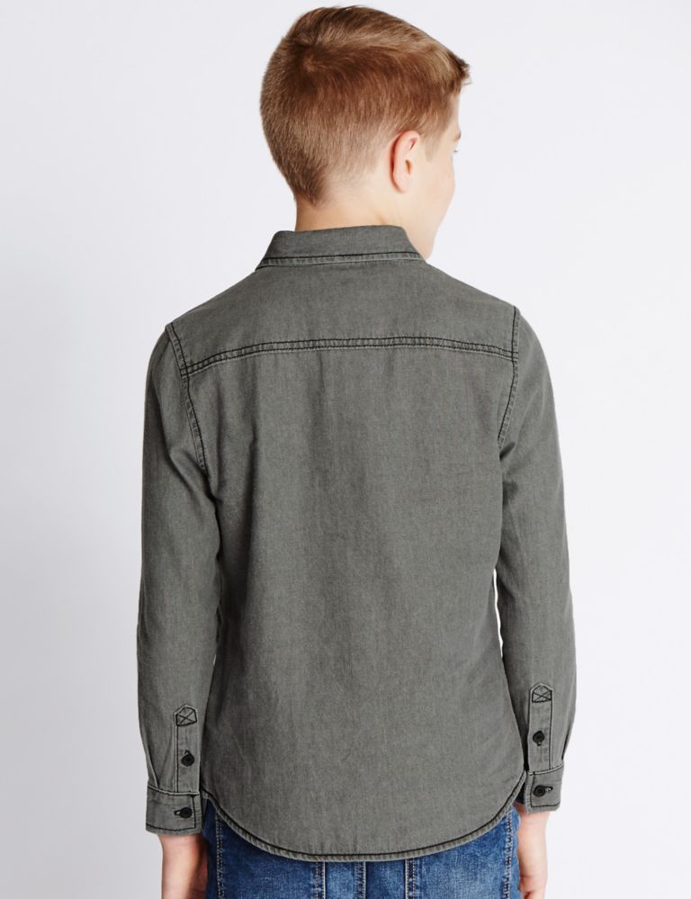 Pure Cotton Long Sleeve Shirt (5-14 Years) 3 of 5