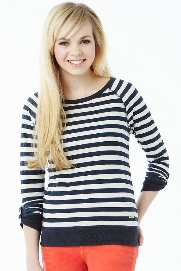 Pure Cotton Long Sleeve Striped T-Shirt Image 1 of 1