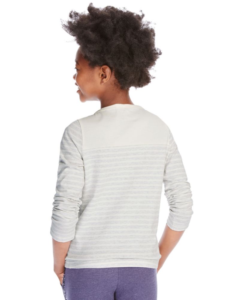 Pure Cotton Long Sleeve Striped Top with StayNEW™ (5-14 Years) 3 of 3