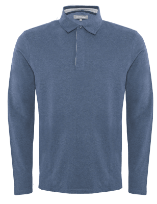 m&s long sleeve polo shirt