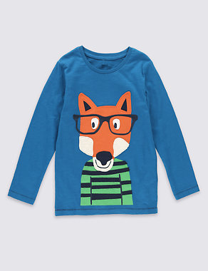 Pure Cotton Long Sleeve T-Shirt (1-7 Years) Image 2 of 3