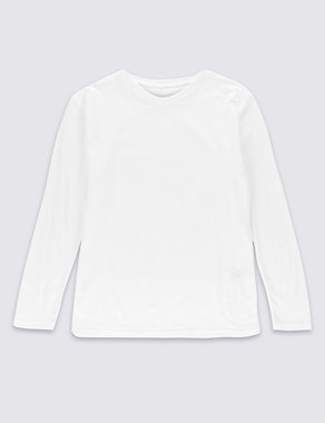 Pure Cotton Long Sleeve T-Shirt (5-14 Years) Image 2 of 3