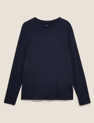 Pure Cotton Long Sleeve T-Shirt, M&S Collection