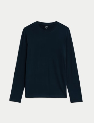 Pure Cotton Long Sleeve T-Shirt, M&S Collection