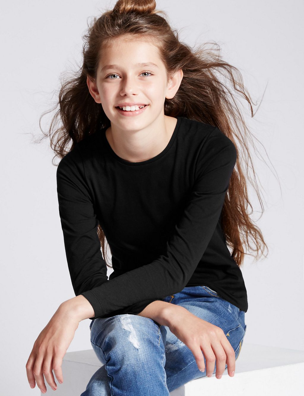 Pure Cotton Long Sleeve T-Shirt StayNEW™ (3-14 Years) 3 of 4