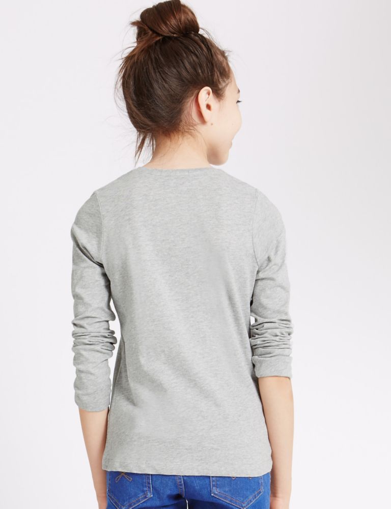 Pure Cotton Long Sleeve T-Shirt with StayNEW™ (3-14 Years) 3 of 5