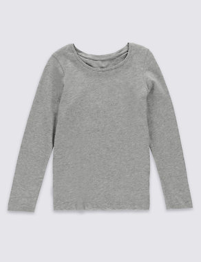 Pure Cotton Long Sleeve T-Shirt with StayNEW™ (3 Months - 5 Years) Image 2 of 3