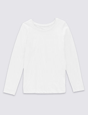 Pure Cotton Long Sleeve T Shirt with StayNEW™ (3 Months - 5 Years) Image 2 of 3