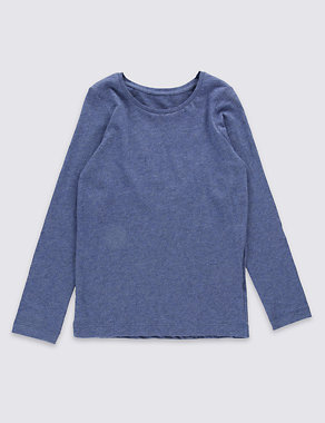 Pure Cotton Long Sleeve T-Shirt with StayNEW™ (3 Months - 5 Years) Image 2 of 3