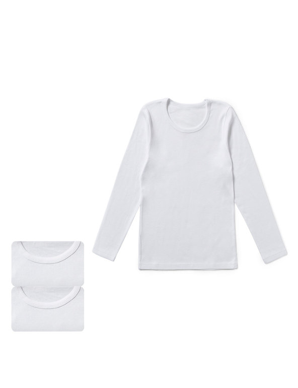 Pure Cotton Long Sleeve Vests (1-16 Years) Image 1 of 2