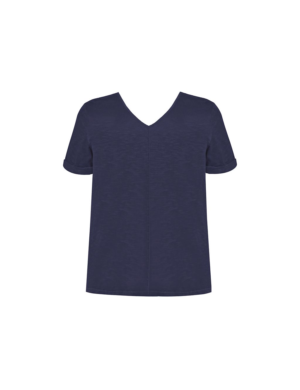 Pure Cotton Long V-Neck Longline T-Shirt 1 of 4