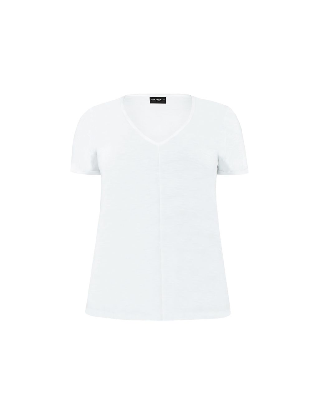 Pure Cotton Long V-Neck Longline T-Shirt 1 of 5
