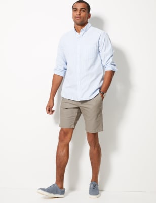 mens longer length chino shorts