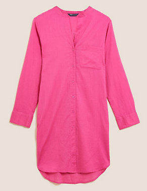 Pure Cotton Longline Beach Cover Up Shirt Image 2 of 5